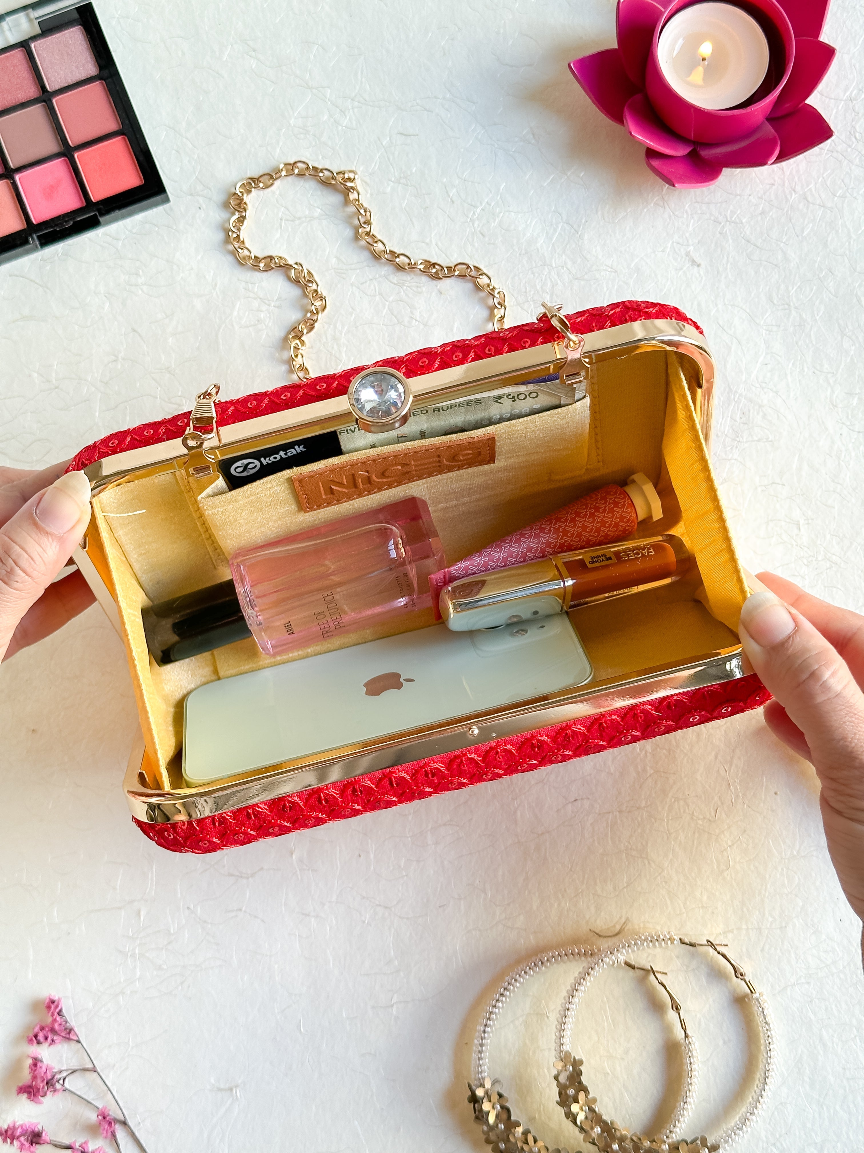 Nice-G Ruby Glow Clutch: Shine Bright Everywhere